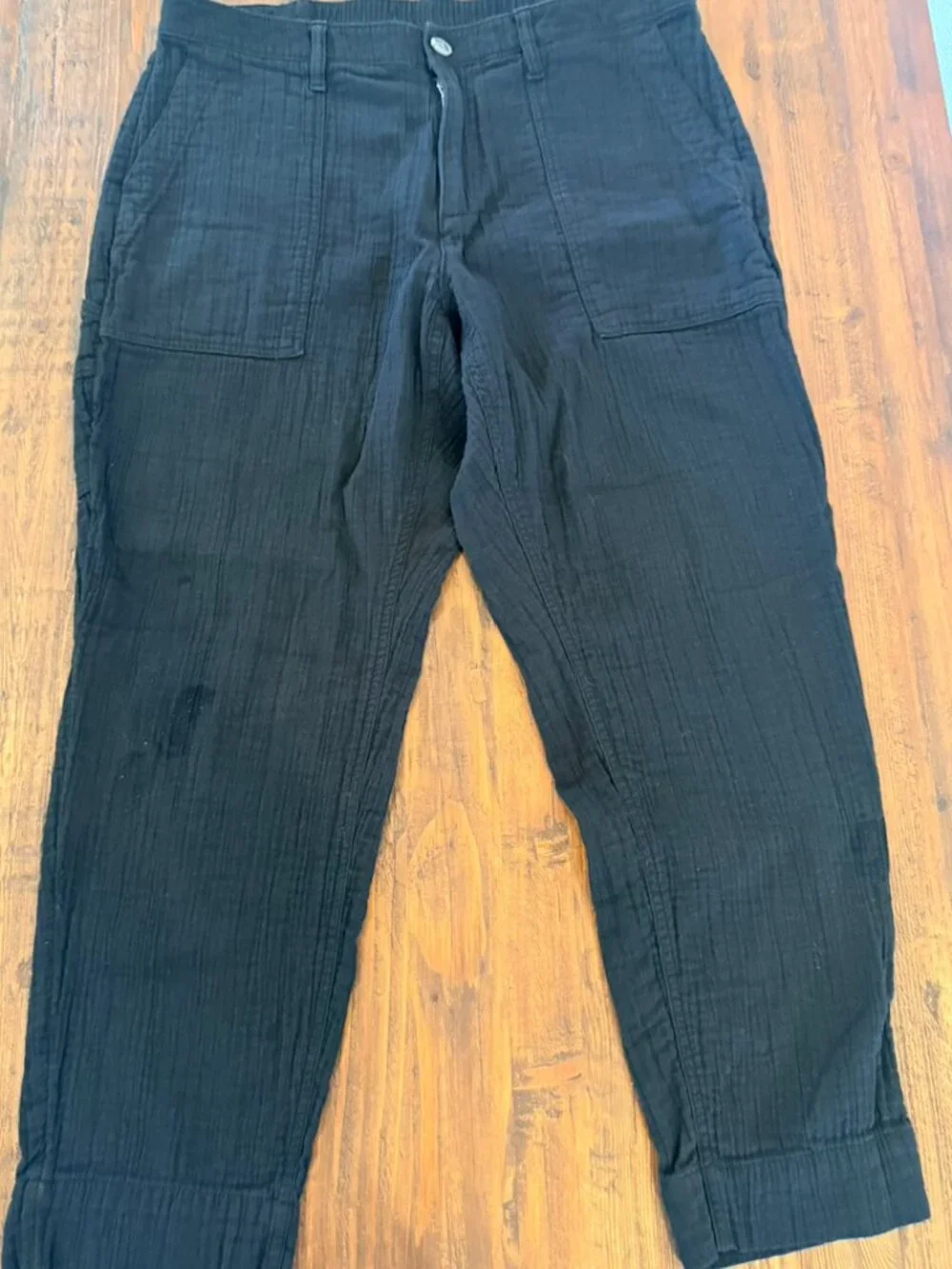 Old Navy High-Waisted Slouchy Cropped  Pants | Black | 100% Cotton | Size 14